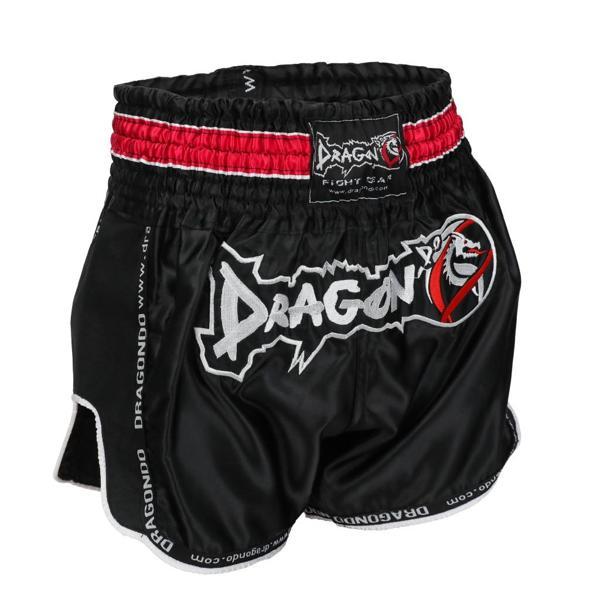 DragonDo MT3075 Retro NEO Kick Boks Şortu Siyah Retro Muay Thai Şort - Image 1