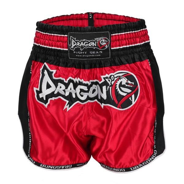 DragonDo MT3075 Retro NEO Kick Boks Şortu Kırmızı Retro Muay Thai Şort - Image 1