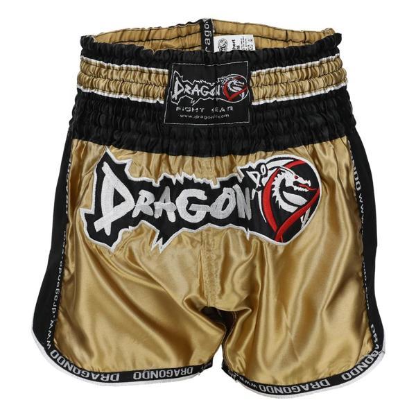 DragonDo MT3075 Retro NEO Kick boks Şortu Gold Muay Thai Şort Altın - Image 1