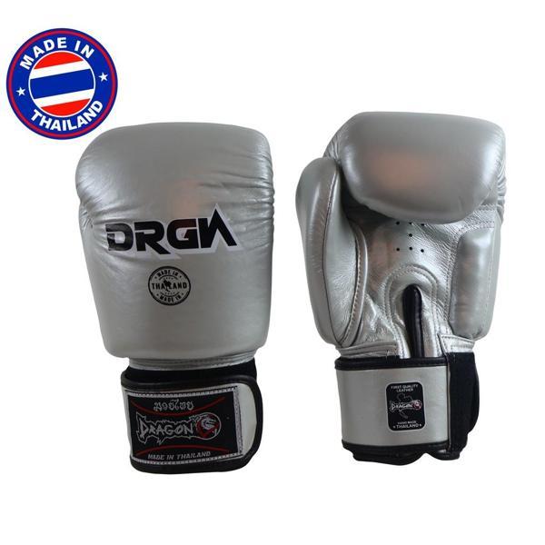 DragonDo DRGN-G3 Hakiki Deri Boks Eldiveni Gümüş Kick Boks Eldiveni - Image 1