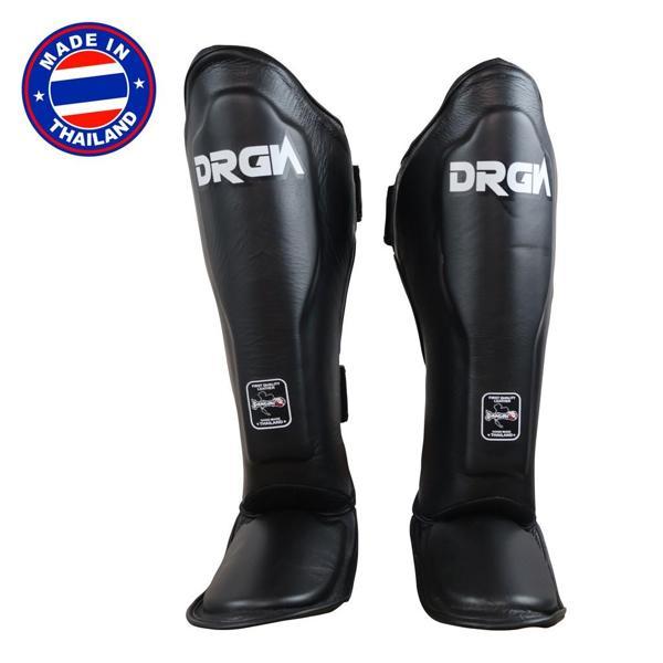 DragonDo DRGN-T51 Hakiki Deri Kaval Koruyucu Siyah Profesyonel Kick Boks Kaval Koruyucu - Image 1
