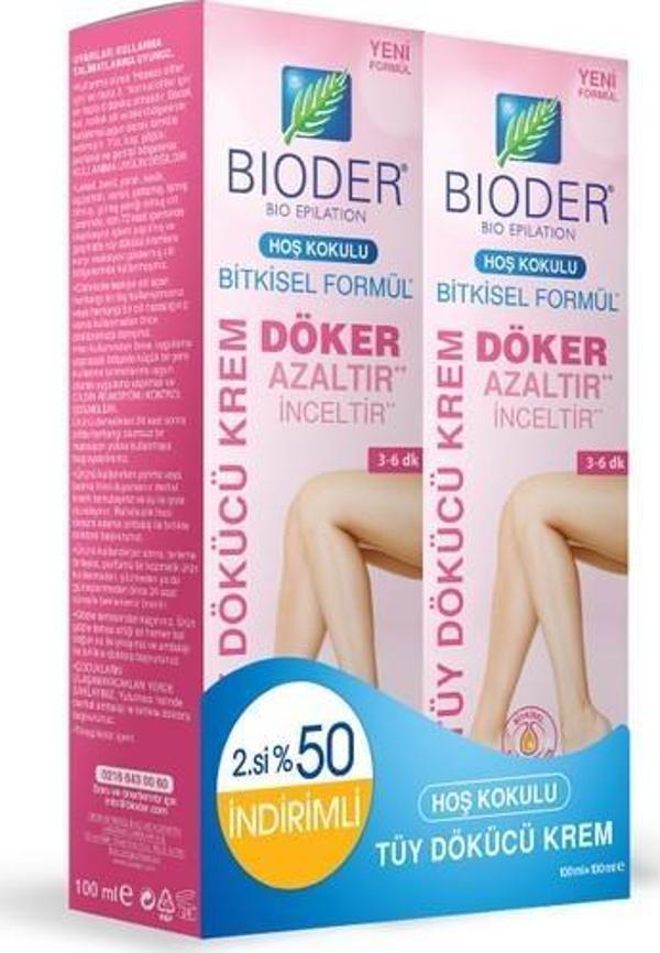 Bioder Bitkisel Formül Normal Ciltler İçin Tüy Dökücü Krem 100 + 100 ml - Image 1