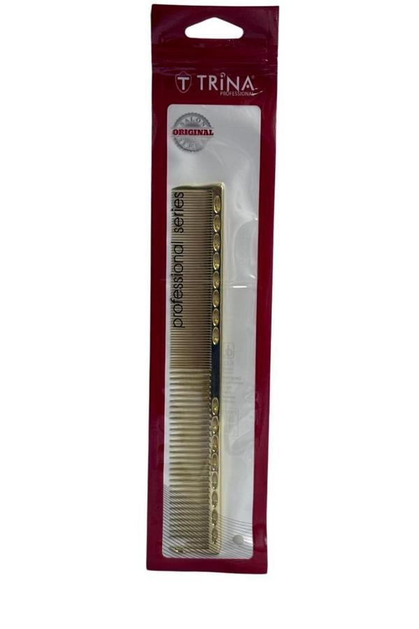 Trina Alüminyum Saç Tarağı Premium 19,5 cm Altın Sarı Renk - Image 1