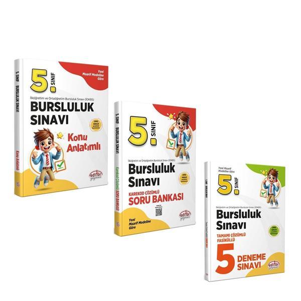 Editör 5.Sınıf Bursluluk Konu Soru ve Deneme Seti 3 Kitap - Editör Yayınevi - Image 1
