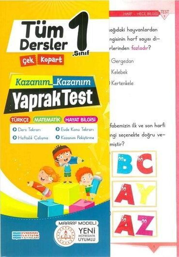1.Sınıf Tüm Dersler Yaprak Test Evrensel İletişim - Evrensel İletişim Yayınları - Image 1