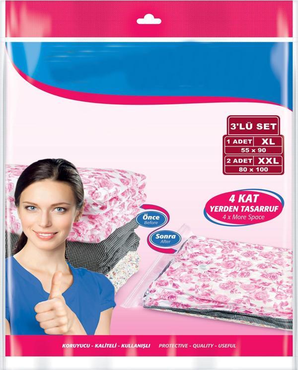 Vakumlu Hurç 3lü Set 2 Adet 80x100 1 Adet 55x90 CM - Image 1