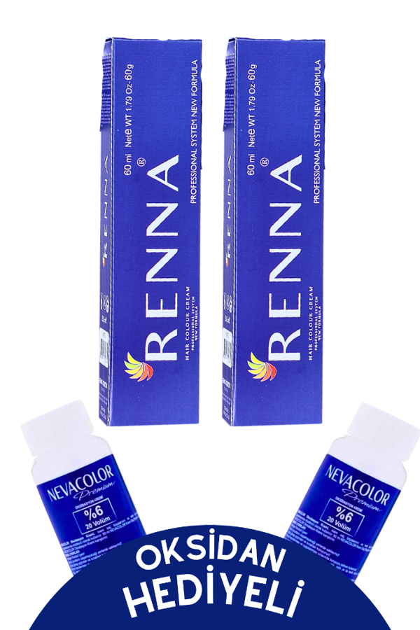 Renna Tüp Boya 60 Ml 6-R Yoğun Koyu Kumral 2li Set Oksidan Hediyeli - Image 1