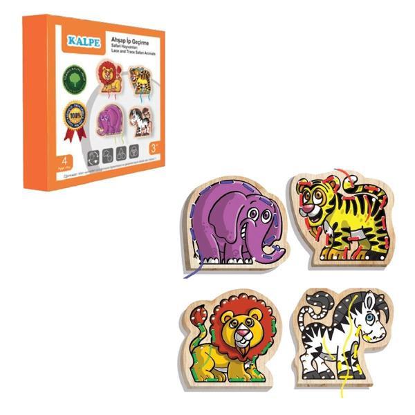KAL-1019-1020 Chiva, Ahşap İp Geçirme- Safari Hayvanlar - Image 1