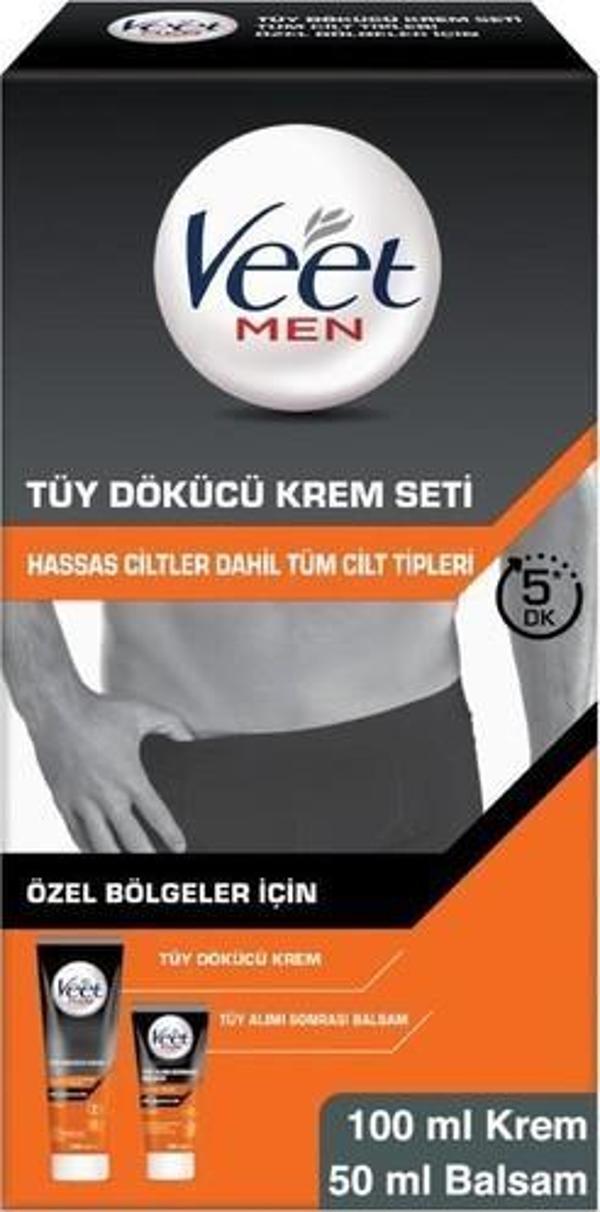 Veet Men Özel Bölgeler İçin Tüy Dökücü Krem Seti 100&50 Ml - Image 1