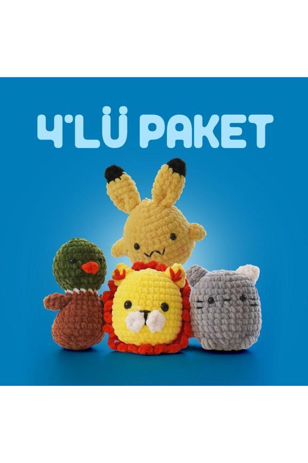 The Gookie Dörtlü Paket Tığ Kiti, Amigurumi Örgü Seti - Image 1