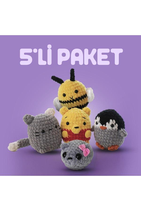 The Gookie Beşli Paket Tığ Kiti, Amigurumi Örgü Seti - Image 1