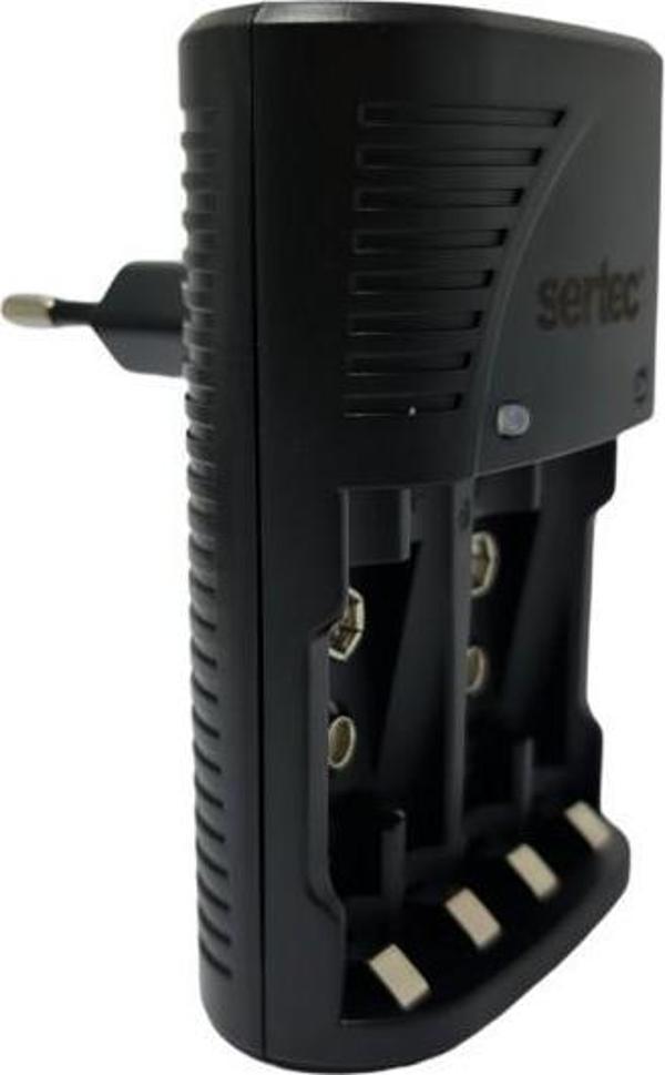 Sertec STC-C9V AA-AAA-9V Uyumlu 4lü Pil Şarj Aleti - Image 1
