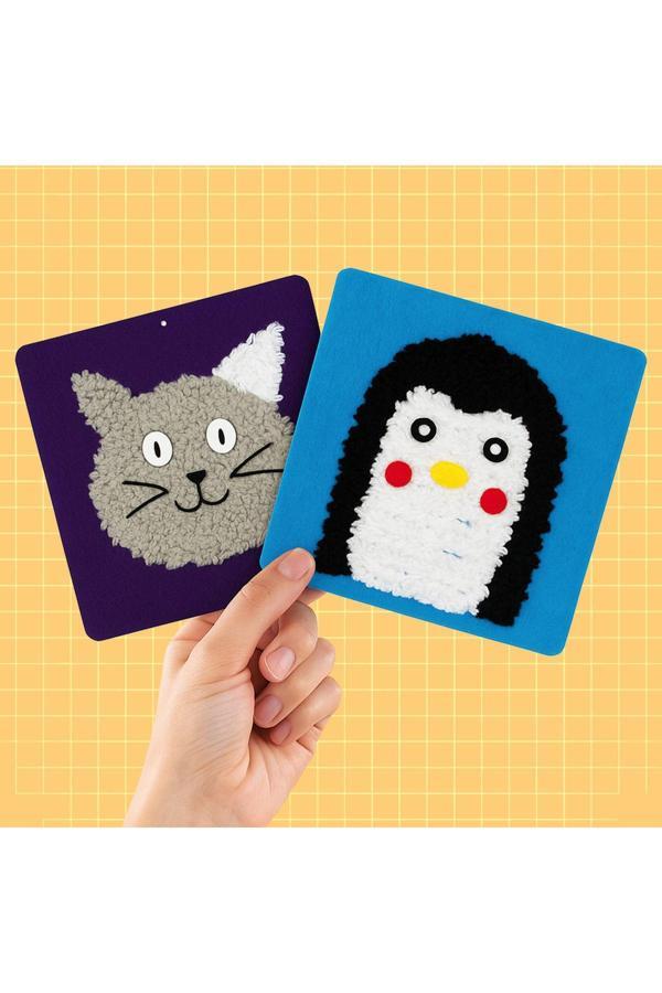 The Gookie Çocuklar Için Kedi Penguen Keçe Örgü Seti Dikiş Ve Örgü Kiti El Becerisi Eğitici Oyuncak - Image 1