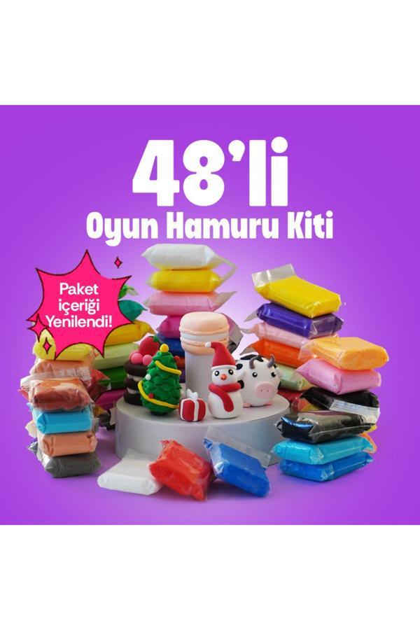 The Gookie Karışık Renkli Zıplayan Oyun Hamuru Hava Ile Kuruyan Doğal Antibakteriyel Oyun Hamuru Kiti - 48 Adet - Image 1