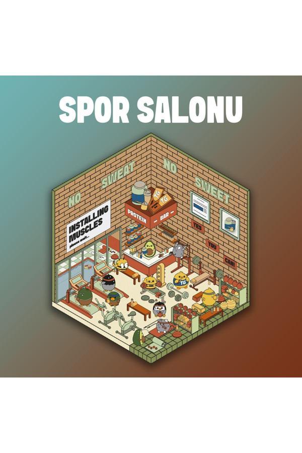 The Gookie Spor Salonu Gym Izometrik Sticker, 3D Etiket Yapışkanlı Çıkartma - Image 1