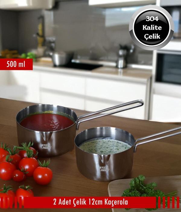 Çelik 2 li Kaçerola Sosluk Sütlük 12cm - Image 1