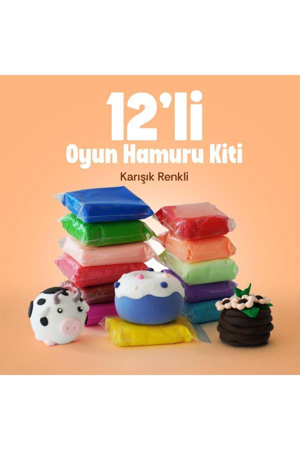 The Gookie Karışık Renkli Zıplayan Hava Ile Kuruyan Doğal Oyun Hamuru Kiti Anahtarlık Magnet - 12 Adet - Image 1
