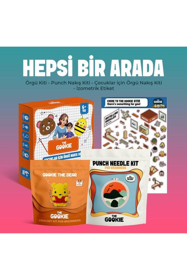 The Gookie Hepsi Bir Arada Hobi Paketi, Amigurumi Örgü Seti, Punch Nakış Kiti, Sticker Ve Çocuklar İçin Örgü - Image 1