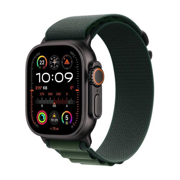 Apple Watch Ultra 2 GPS + Cellular 49mm Siyah Titanyum Kasa Koyu Yeşil Alpine Loop - Büyük Boy - Image 1