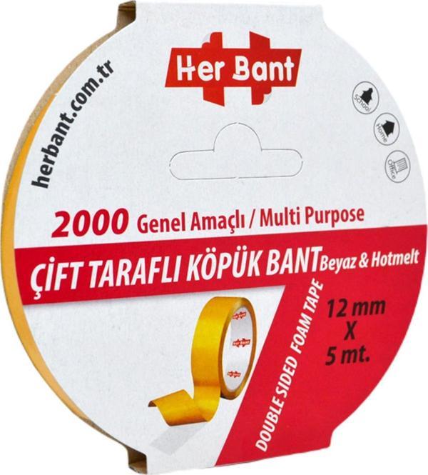 Gen-Of Çift Taraflı Köpük Bant 12mmx5m 1 Adet - Image 1