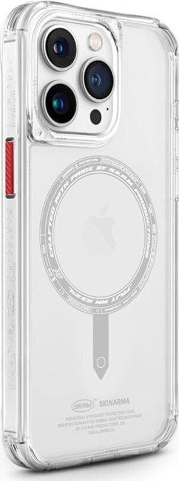 iPhone 15 Pro Max Uyumlu Kılıf SkinArma Şeffaf Airbag Tasarımlı Magsafe Şarj Özellikli Saido Kapak - Image 1