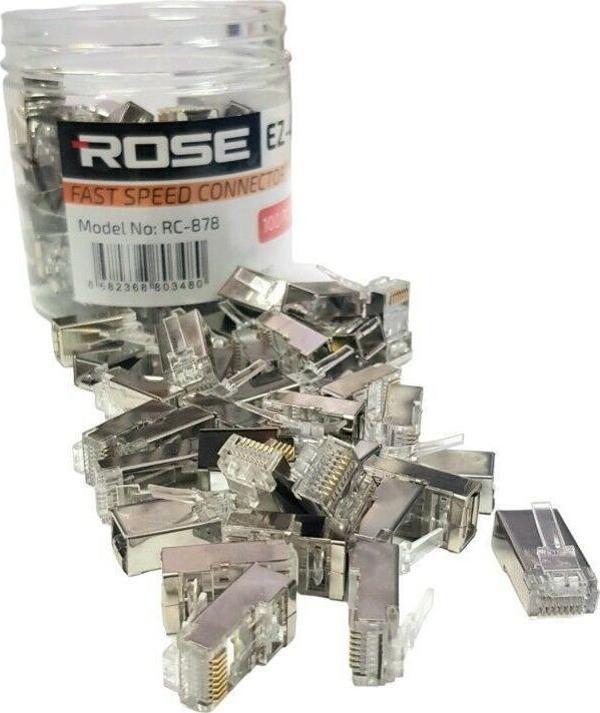 ROSE EZ-RJ45 Metal Cat6 Soket 8P8C 100Adet Kutulu - Image 1