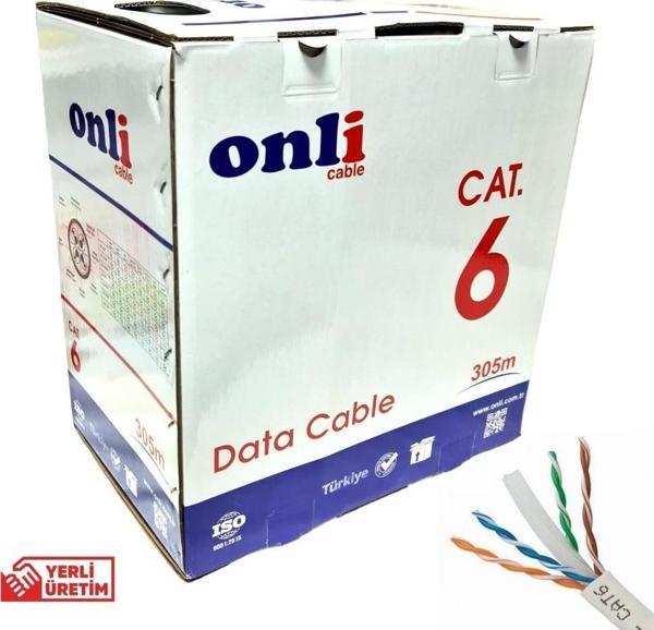 Onli 305Mt 24AWG UTP CAT6 Network Kablosu Gri - Image 1