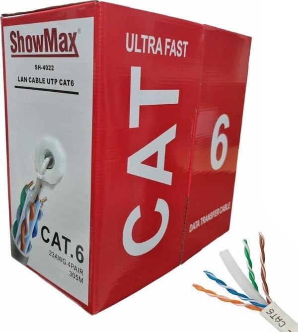 ShowMax 23AWG UTP CAT6 Network Kablosu Gri 305Metre - Image 1