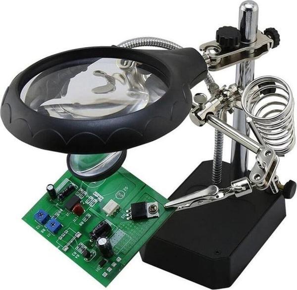 WellHise TE-800 Masa Üstü Ledli Büyüteç Çok Fonksiyonlu Tutacak - Image 1