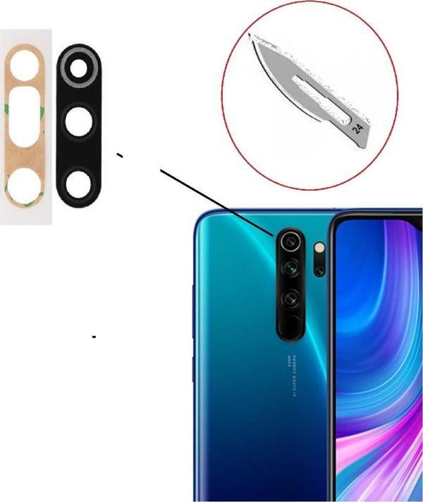 Tkgz Xiomi REMİ NOTE 8 PRO Arka Kamera CAM Lensi + Bistüri Ucu - Image 1