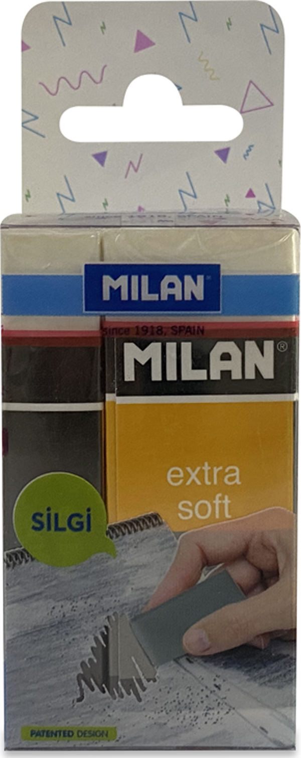 MILAN NATA 5020 EXTRA YUMUŞAK SANATSAL SİLGİ BLİSTER - 3LÜ - Image 1