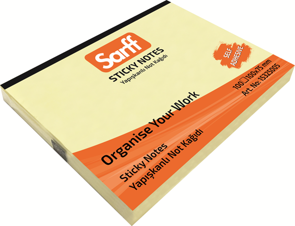 SARFF 100X75MM SARI YAPIŞKANLI NOT KAĞIDI - 100YP - Image 1