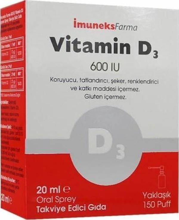 Imuneks Vitamin D3 600 Iu 20 Ml Sprey - Image 1
