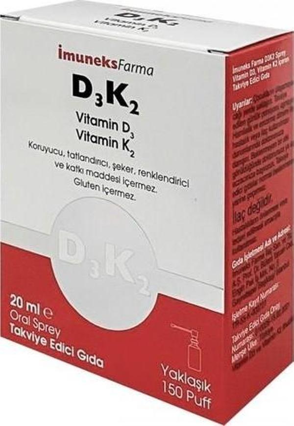 İmuneks Vitamin D3K2 Sprey 20 Ml - Image 1