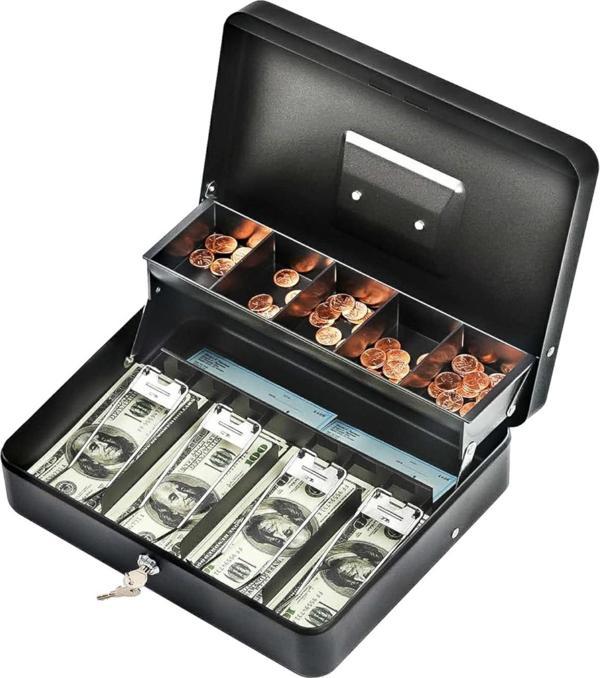 MÜHLEN Cash Box CB300 Fonksiyonel Taşınabilir Anahtarlı Para Çekmecesi/Kutusu Otomatik Para Rafları - Image 1