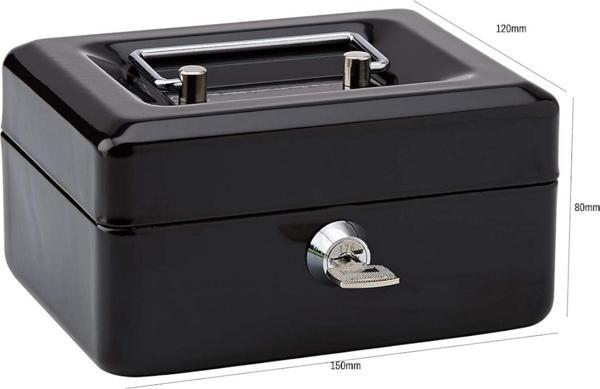 MÜHLEN Cash Box CB150 Mini Boy Taşınabilir Para Kutusu Çıkartılabilir Para Rafları / Siyah Renk - Image 1