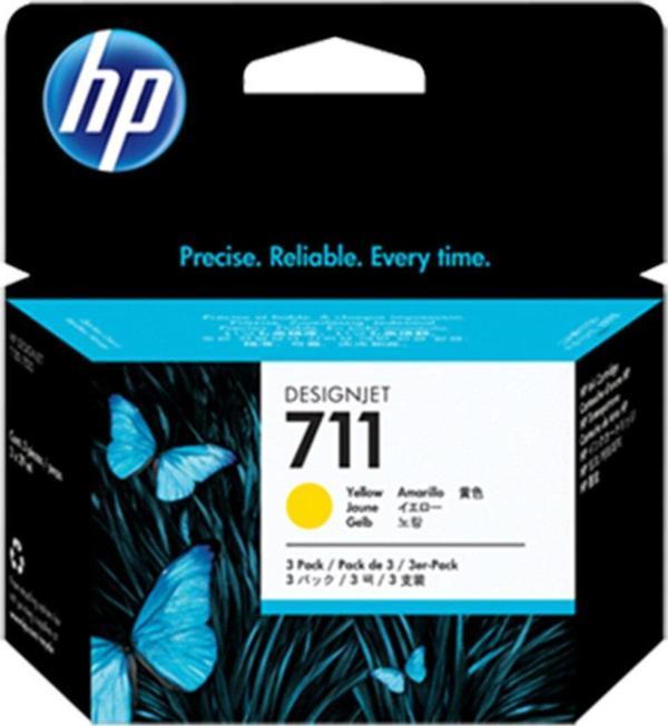 711 Yellow Sarı 29Ml 3Lü Plotter Kartuş Seti Cz136A - Image 1