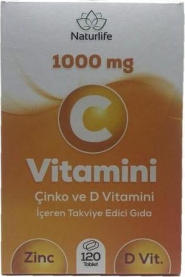 Naturlife 1000 Mg C Vitamini Çinko D Vitamini 120 Tablet - Image 1