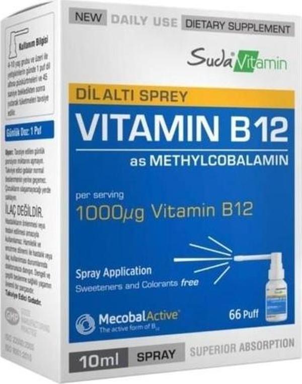 Suda Vitamin B12 Dil Altı Sprey 10 Ml - 66 Puf - Image 1