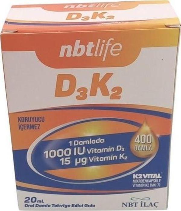 Nbt Life D3K2 Vitamin 20 Ml Oral Damla - Image 1