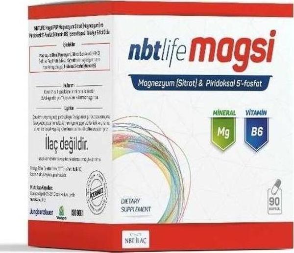 Nbt Life - Magsi Magnezyum Sitrat + Piridoksal 5 Fosfat Kapsül 90 Lık - Image 1