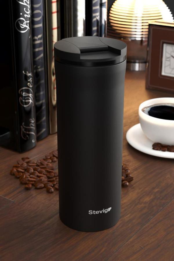 Stevig 2 Go Paslanmaz Çelik Termos Bardak 400 ml ST-201 Travel Mug - Image 1