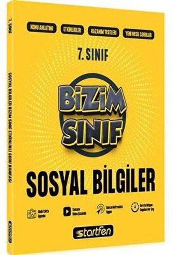 7. Sınıf Bizim Sınıf Sosyal Bilgiler Etkinlikli Soru Bankası - Startfen Yayınları - Image 1