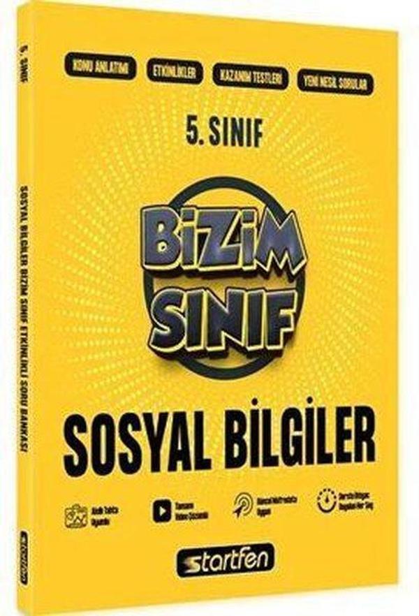 5. Sınıf Bizim Sınıf Sosyal Bilgiler Etkinlikli Soru Bankası - Startfen Yayınları - Image 1
