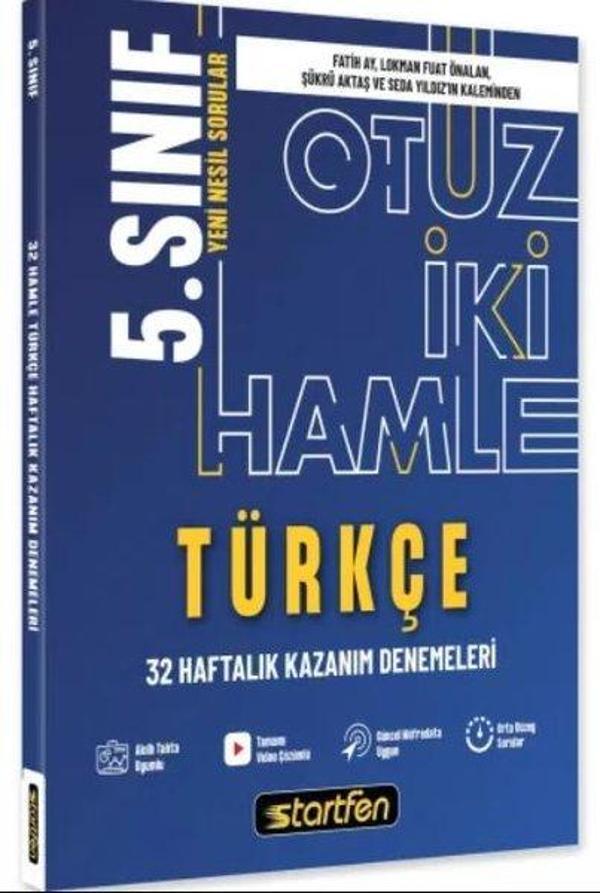 5. Sınıf Türkçe 32 Hamle Haftalık Kazanım Denemeleri - Startfen Yayınları - Image 1
