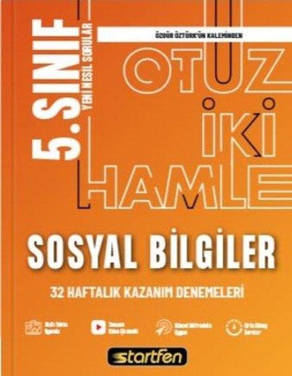 5. Sınıfsosyal Bilgiler 32 Deneme Haftalık Kazanım Denemeleri - Startfen Yayınları - Image 1