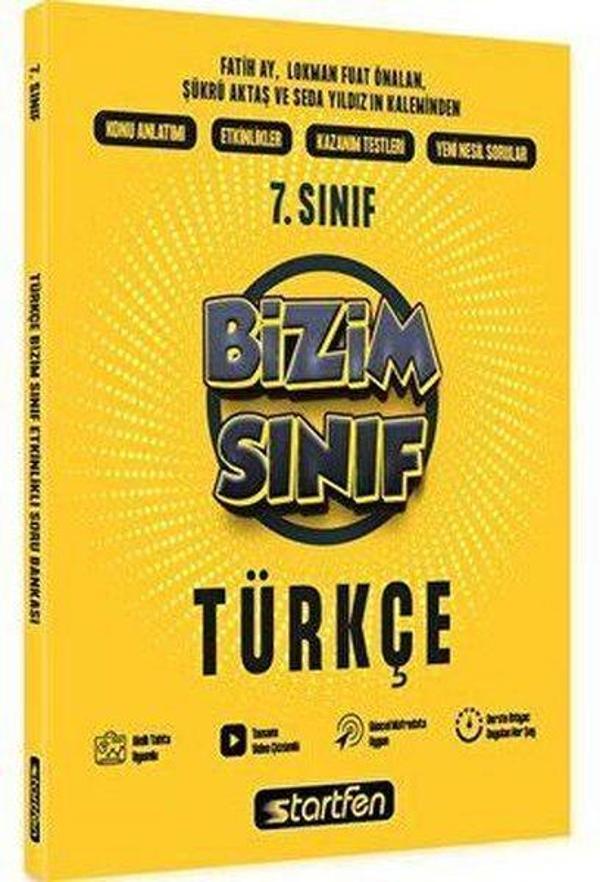 7. Sınıf Bizim Sınıf Türkçe Etkinlikli Soru Bankası - Startfen Yayınları - Image 1