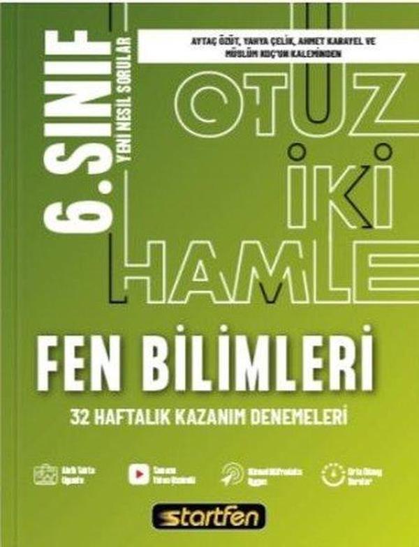 6. Sınıf Fen Bilimleri 32 Deneme Haftalık Kazanım Denemeleri - Startfen Yayınları - Image 1