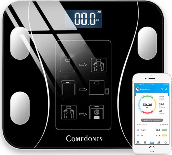 GOMAX Akıllı Yağ Ölçer Tartı Siyah BSK-1 - Image 1