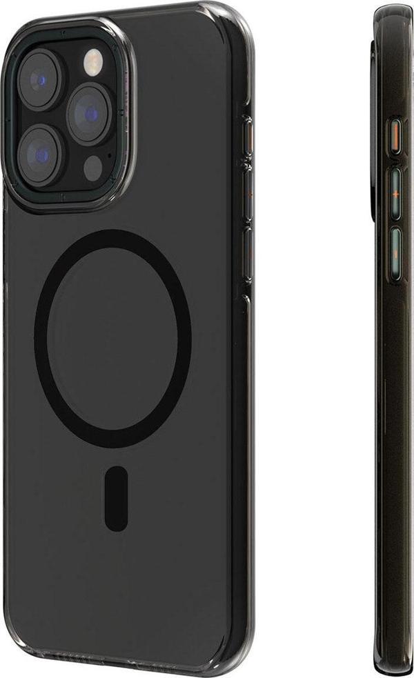 YoungKit iPhone 14 Pro Uyumlu Kılıf Magsafe Şarj Özellikli Şeffaf Crystal Shield Serisi Kapak Siyah - Image 1